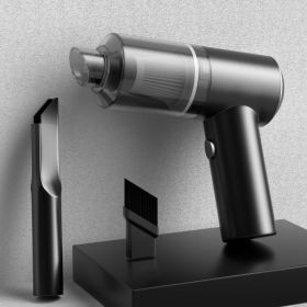 Portable Car Vacuum Cleaner; Rechargeable Handheld Automotive Vacuum Cleaner For Car Wireless Dust Catcher Cyclone Suction - Black