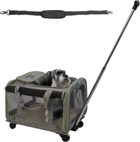 Cupets Travel Pet Carrier with Detachable Wheels, Airline Approved Cat & Dog Carrier - PT1008