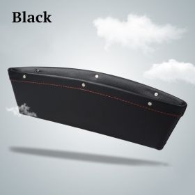Car Organizer Box Caddy Catcher Leatherette Seat Gap Storage Bag (Option: Black-1PC)