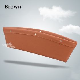 Car Organizer Box Caddy Catcher Leatherette Seat Gap Storage Bag (Option: Brown-1pc)