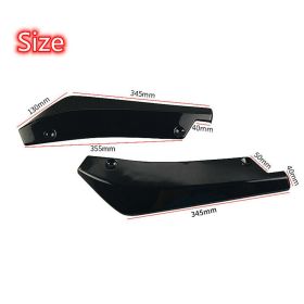 Pair Car Universal Black Rear Bumper Lip Diffuser Splitter Canard Protector US (Color: Black)